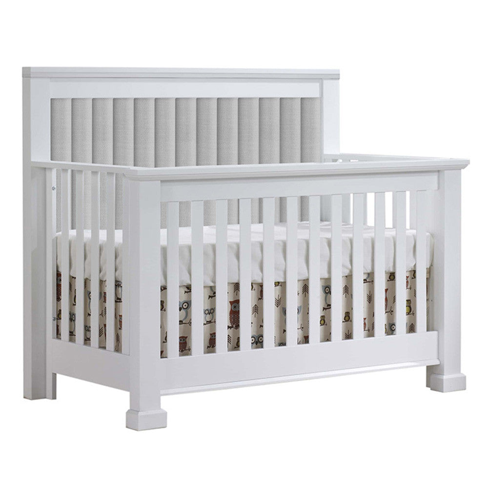 Convertible Crib with Channel Tufted Panel, Linen Grey Y97678