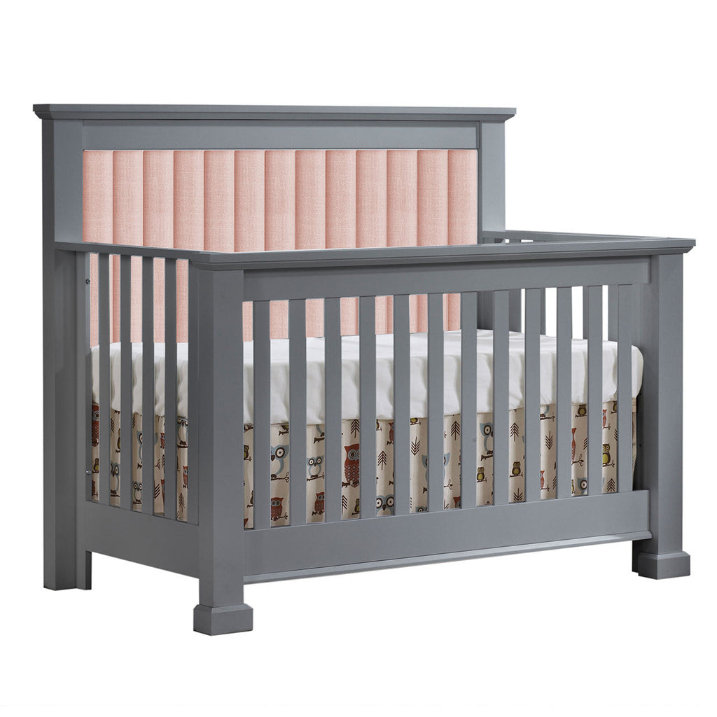 Convertible Crib with Channel Tufted Panel Blush D710