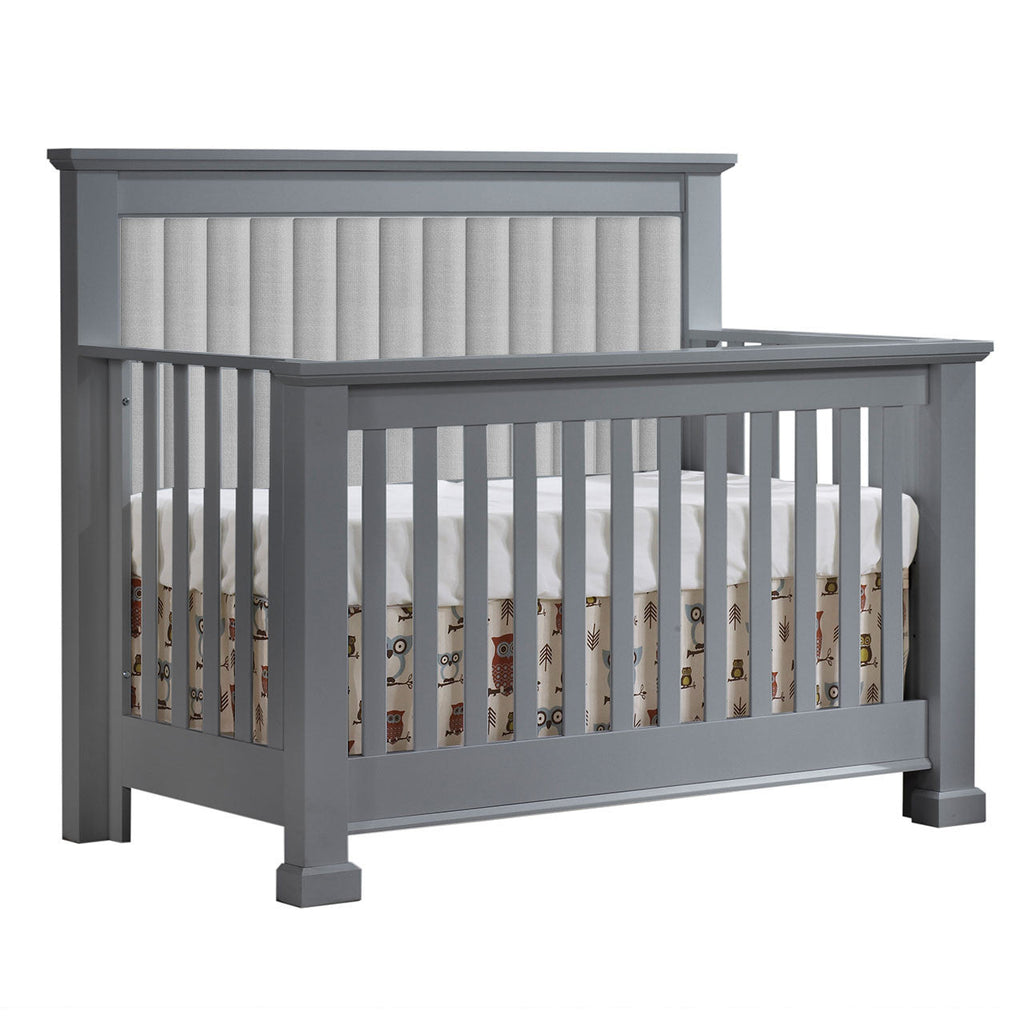 Convertible Crib with Channel Tufted Panel, Linen Grey Y97678