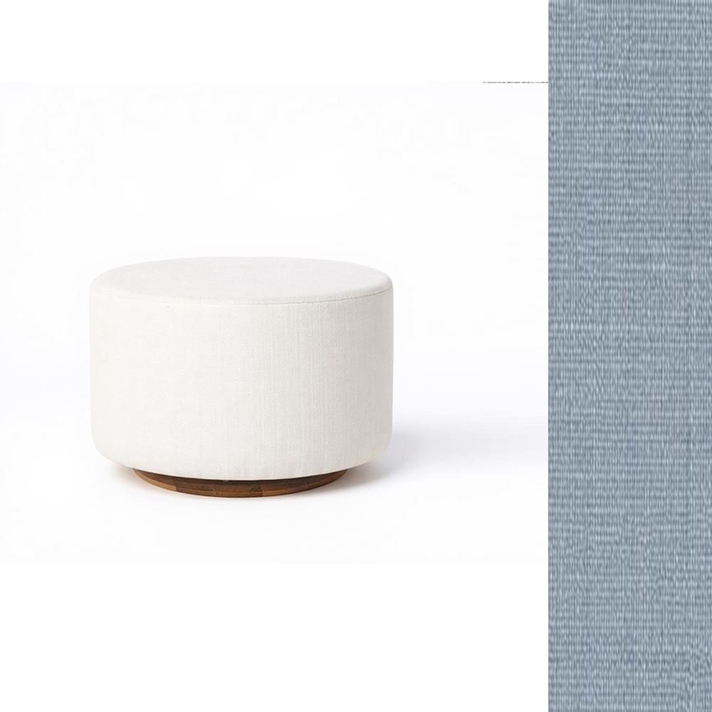 Oval Ottoman with Wood Base L99466