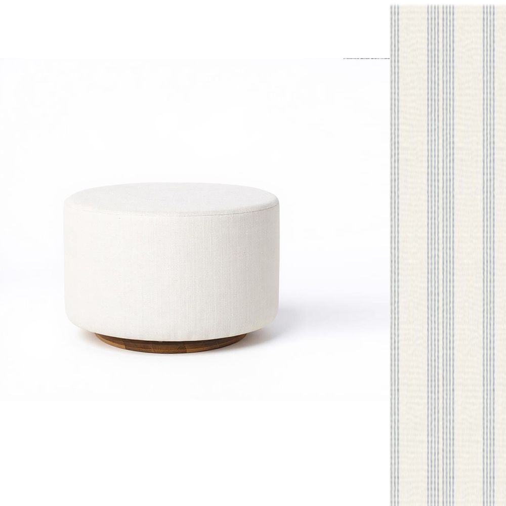 Oval Ottoman with Wood Base L99466