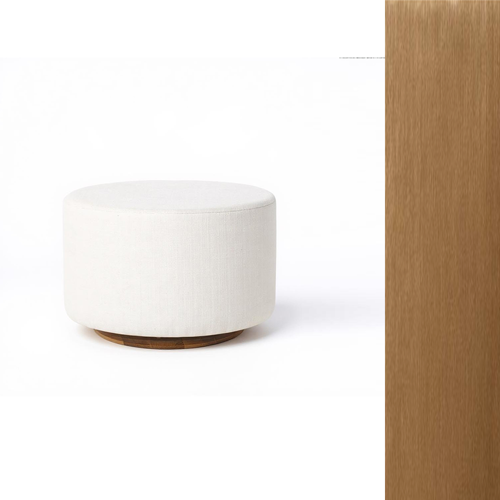 Oval Ottoman with Wood Base L99466