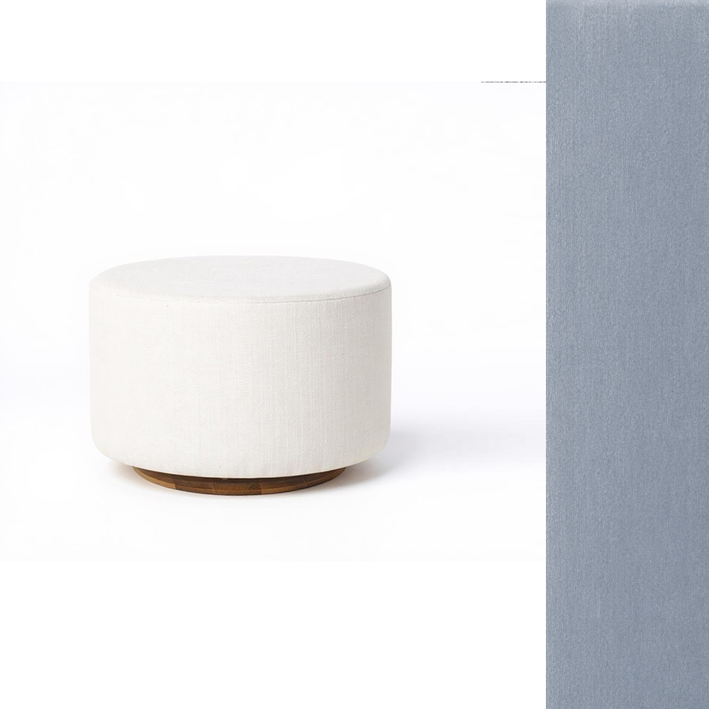 Oval Ottoman with Wood Base L99466