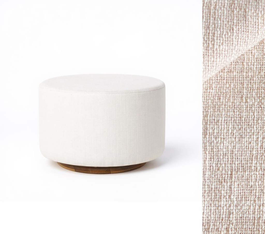 Oval Ottoman with Wood Base L99466