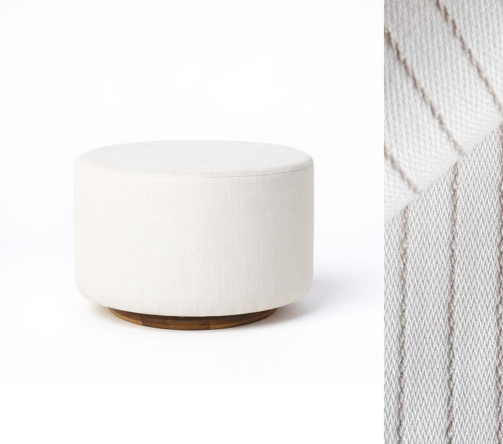 Oval Ottoman with Wood Base L99466