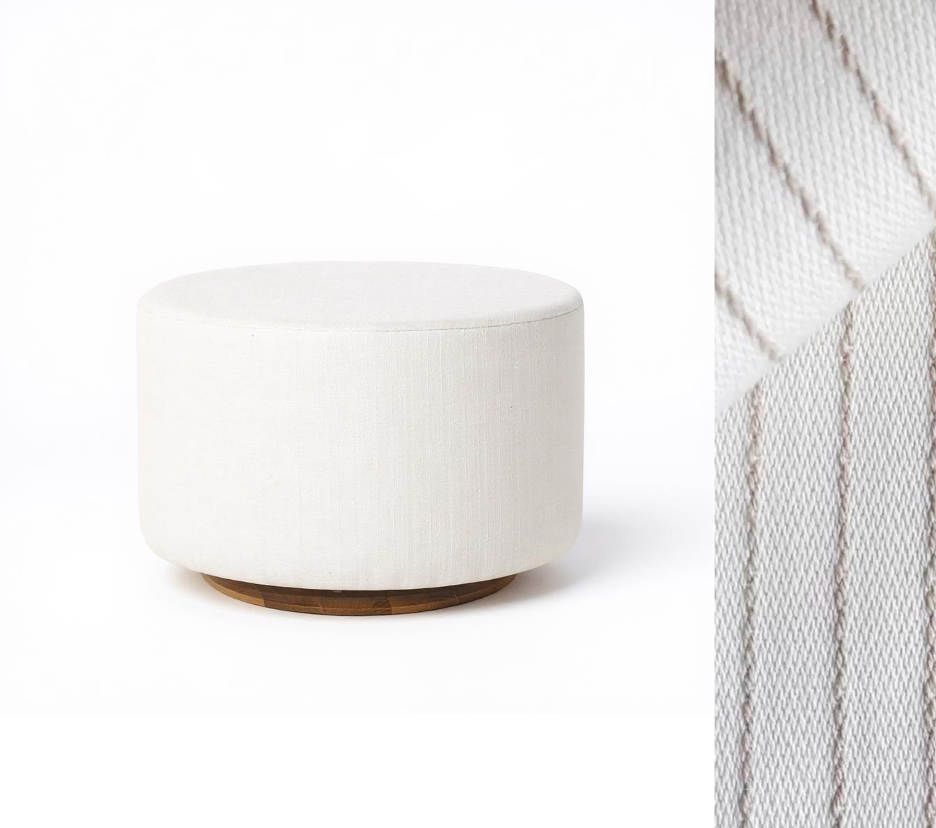 Oval Ottoman with Wood Base L99466