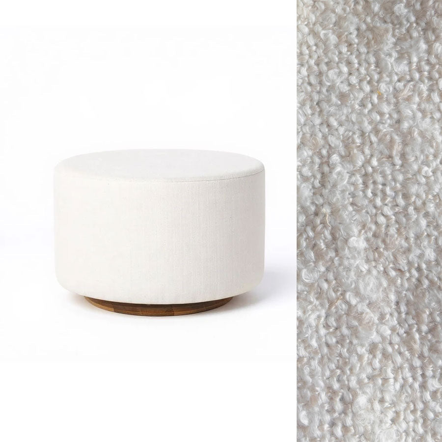 Oval Ottoman with Wood Base L99466