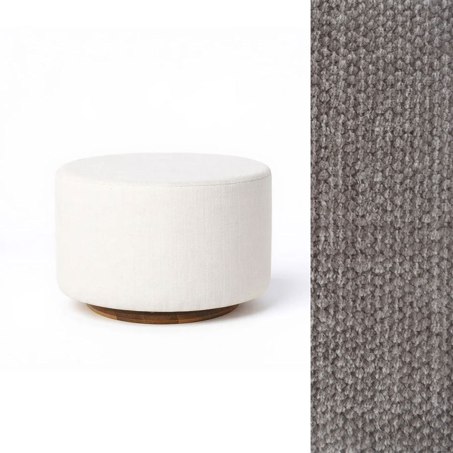 Oval Ottoman with Wood Base L99466
