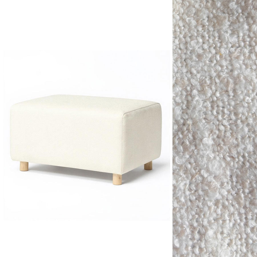 Wide Rectangle Ottoman with Wood Base I157