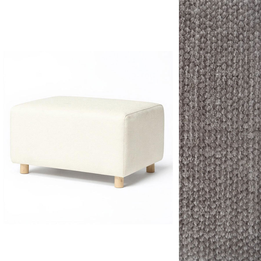 Wide Rectangle Ottoman with Wood Base I157