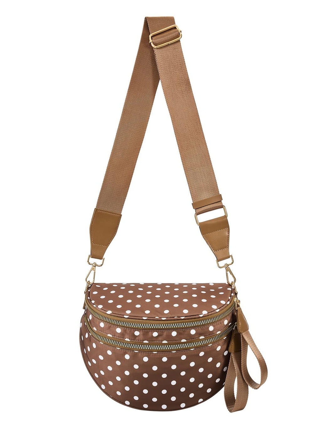 Ounamei Polka Dots Crossbody Bum Bag for Women | Large Capacity Belt Bag for Moms & Everyday Travel