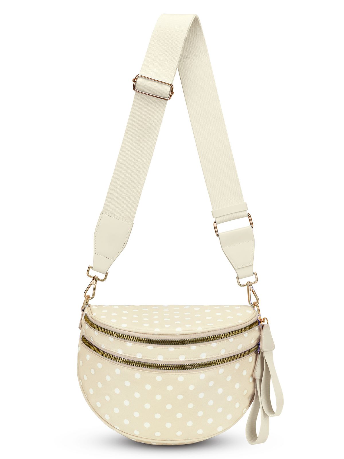 Ounamei Polka Dots Crossbody Bum Bag for Women | Large Capacity Belt Bag for Moms & Everyday Travel