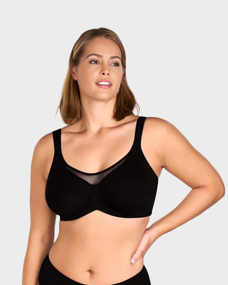 Plus Size Unlined Full Coverage Non-padded Cooling Minimizer Bra