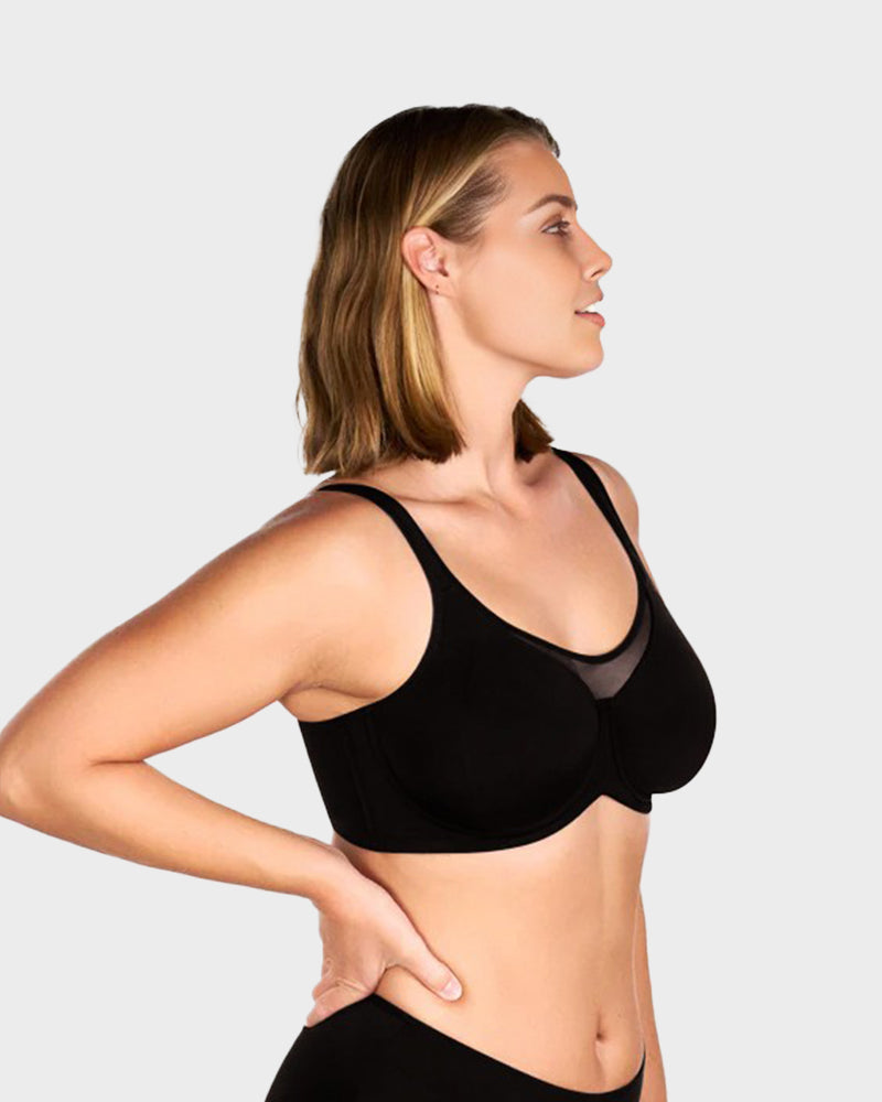 Plus Size Unlined Full Coverage Non-padded Cooling Minimizer Bra