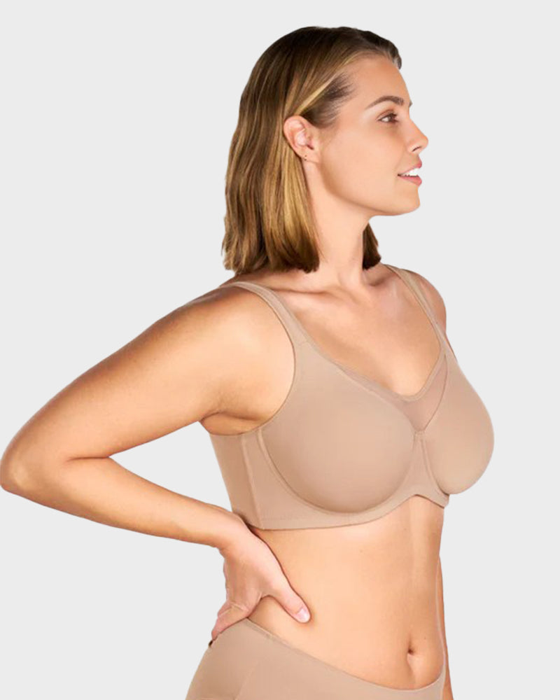 Plus Size Unlined Full Coverage Non-padded Cooling Minimizer Bra