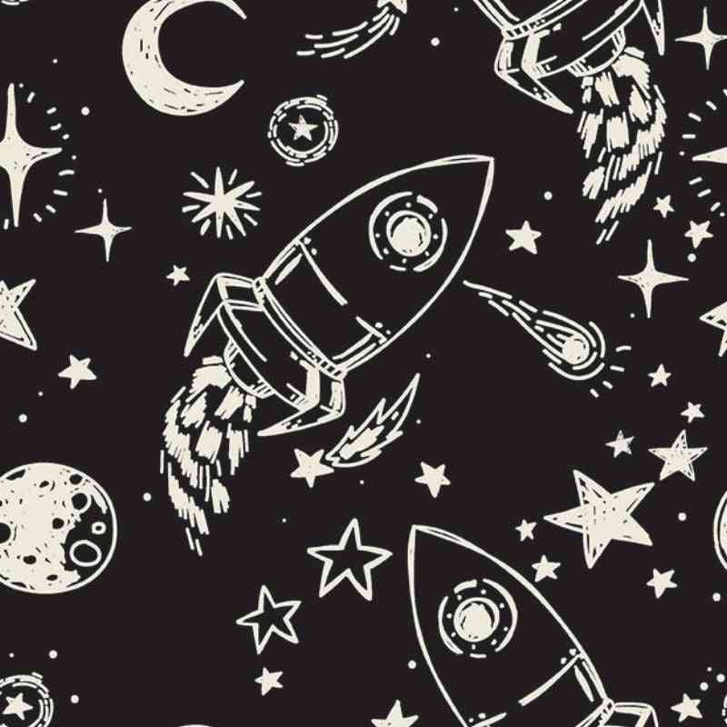 Car Seat Coat Vegan - Rocketship Print B401