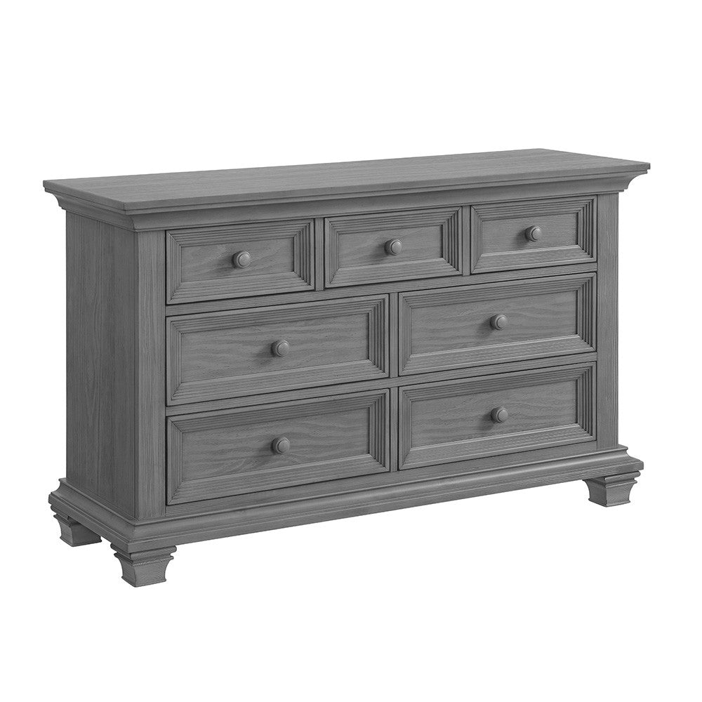 Convertible Crib and 7 Drawer Dresser Nursery Set in Dusk Gray R73755