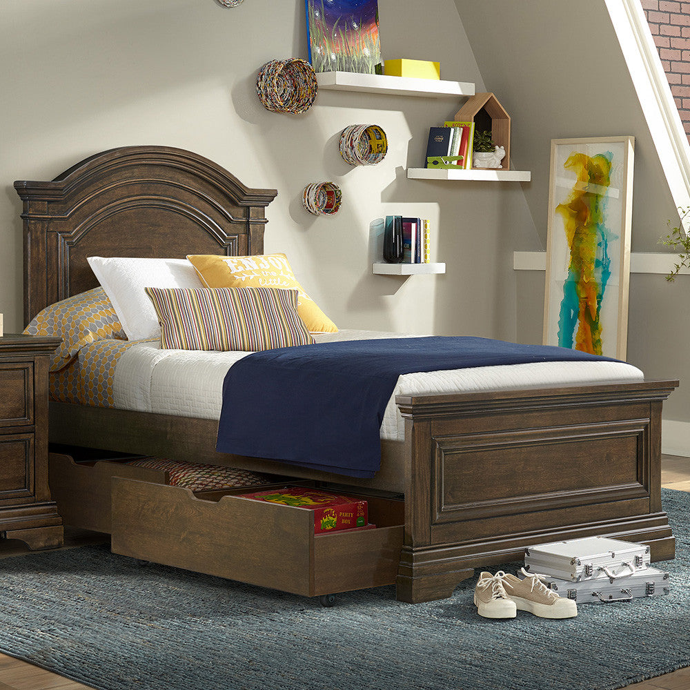 Twin Bed with Arch Top in Rosewood S6964