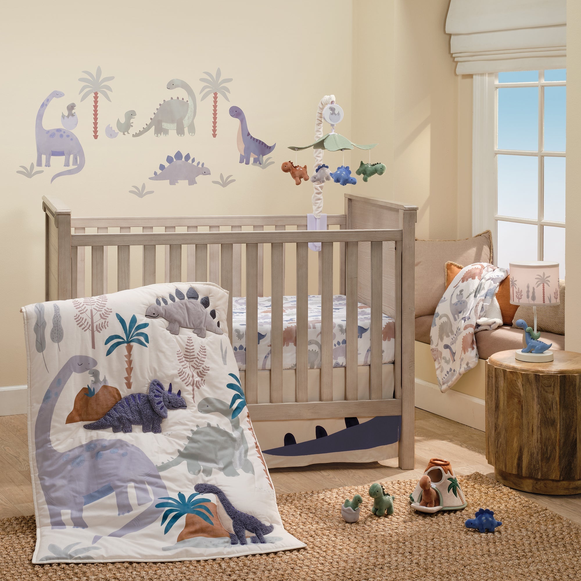 Dinosaur 3-Piece Crib Bedding Set - Blue/Gray N975559