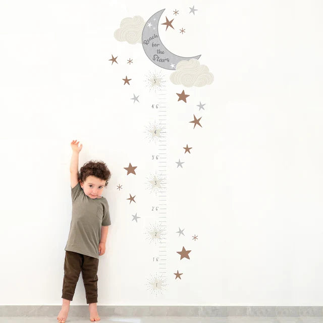Toddler Growth Chart Wall Decal with Moon and Stars B2487