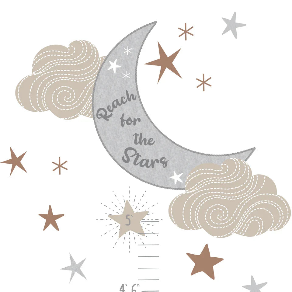 Toddler Growth Chart Wall Decal with Moon and Stars B2487