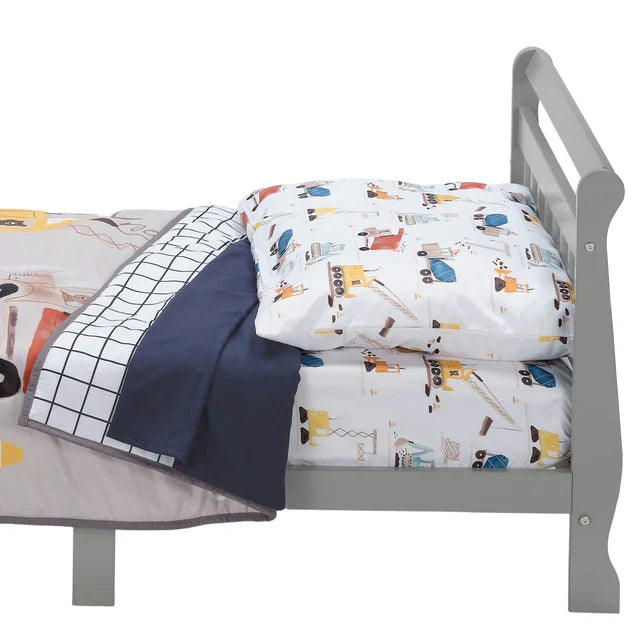 Toddler Bedding Set 4-Piece Gray Navy White E821864