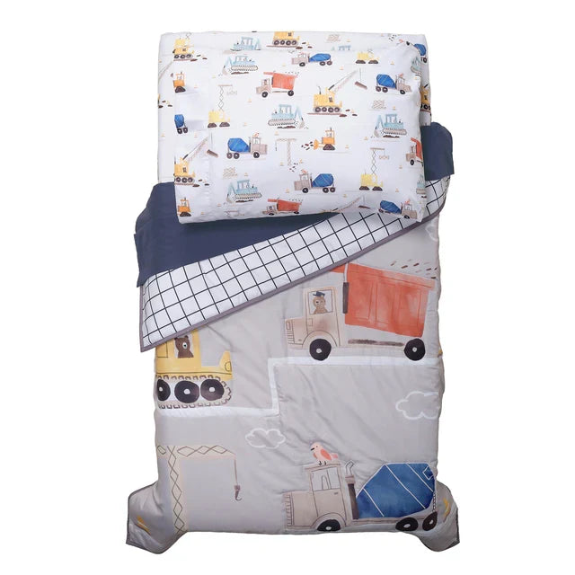 Toddler Bedding Set 4-Piece Gray Navy White E821864