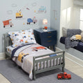 Toddler Bedding Set 4-Piece Gray Navy White E821864