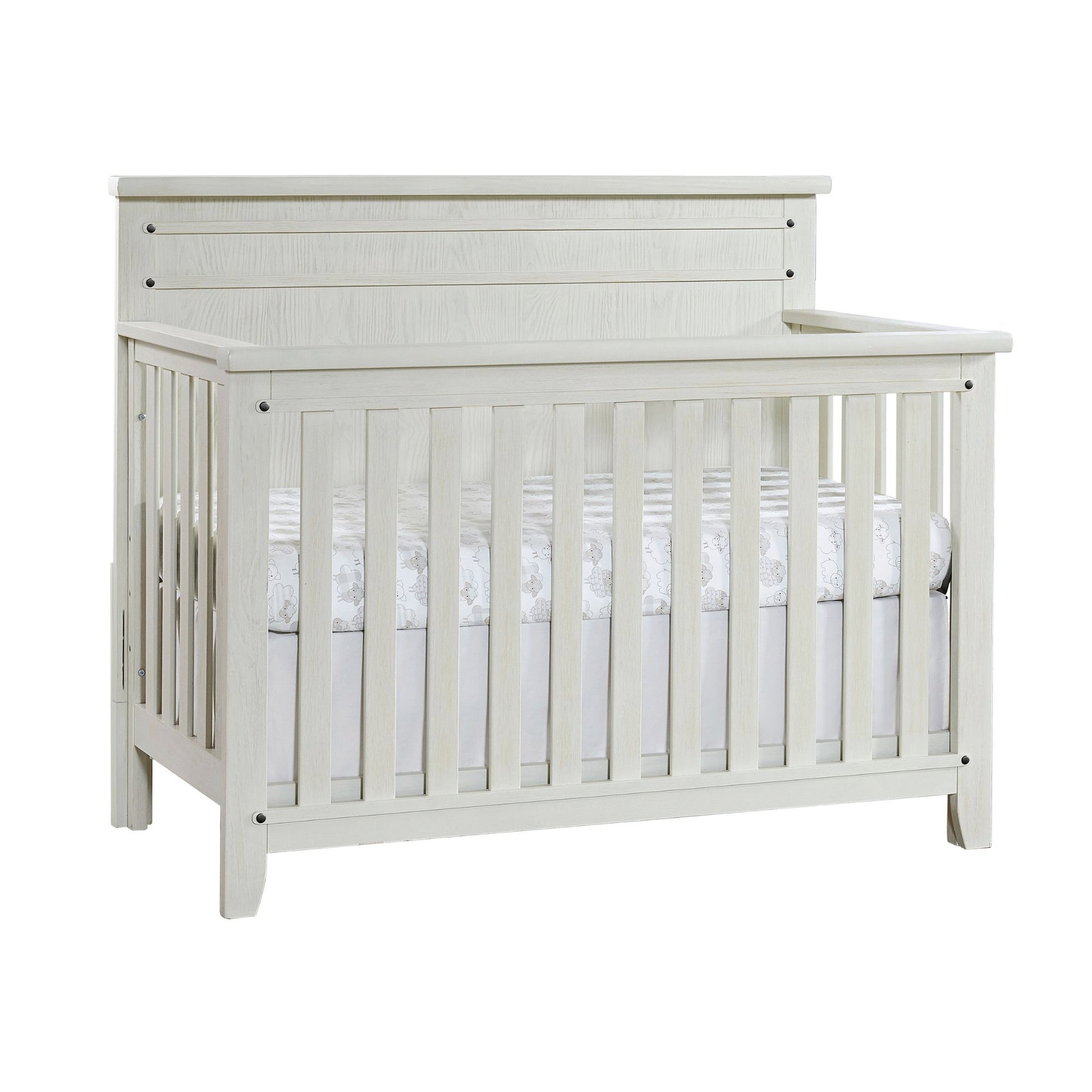 4-in-1 Convertible Crib - Rustic White P7007