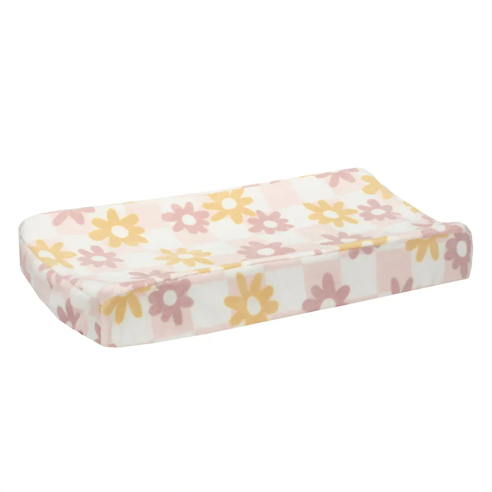 Daisy Dreams Pink/White Checkered Changing Pad Cover J123857