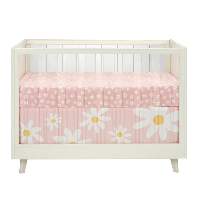 Baby Nursery Crib Bedding Set 3-Piece Pink/White L93503