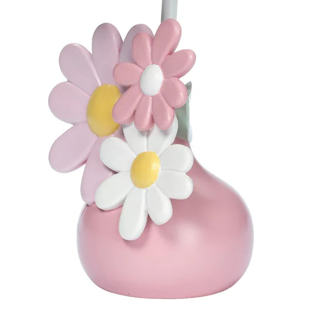 Pink Floral Lamp with Shade and LED Bulb P2349
