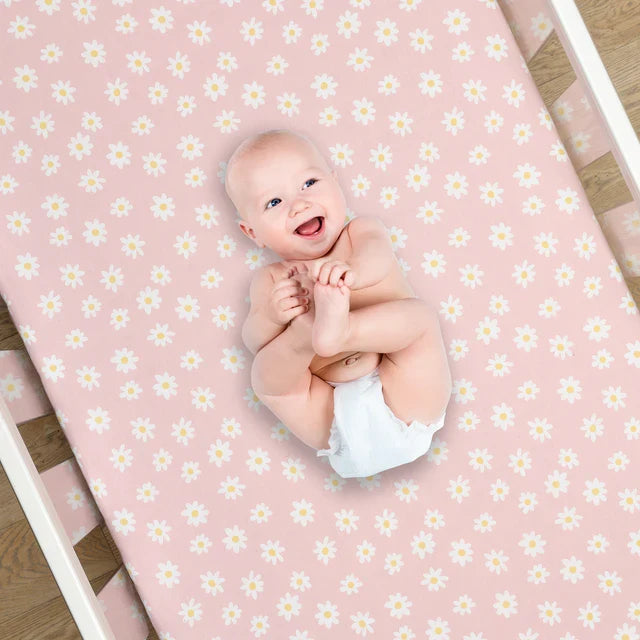 Baby Nursery Crib Bedding Set 3-Piece Pink/White L93503