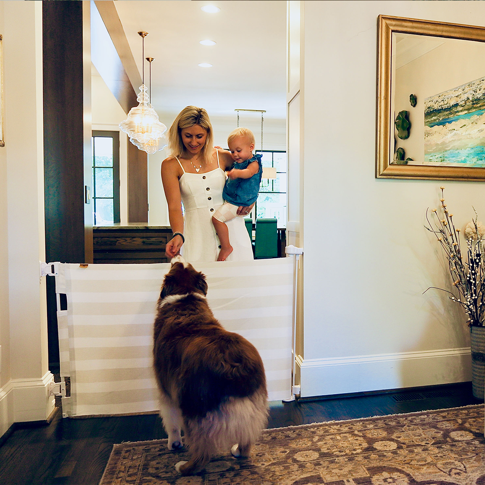Baby & Pet Safety Gate with Crypton Fabric L135