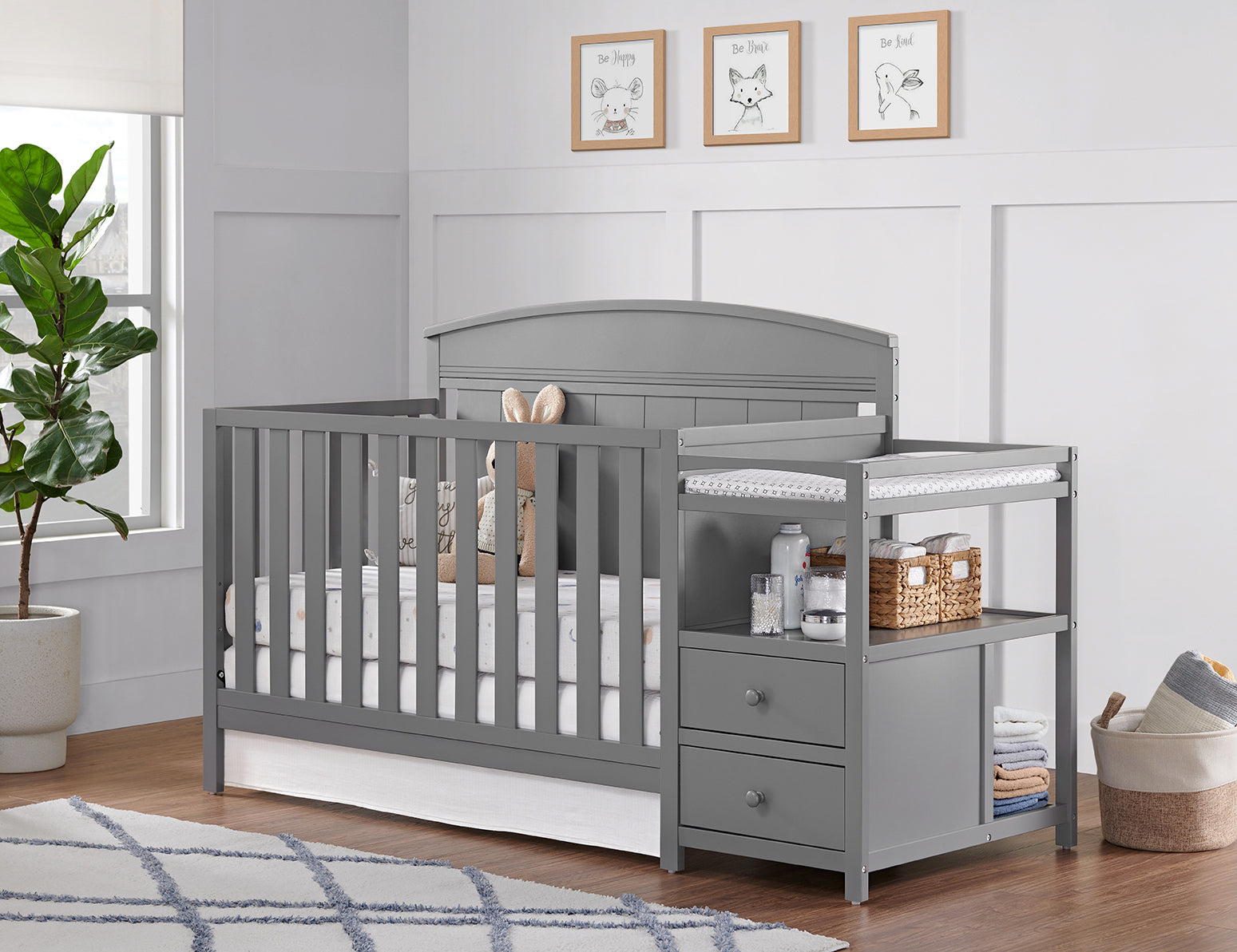 Baby Crib and Changer - Dove Gray F941408