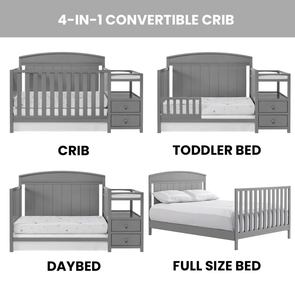 Baby Crib and Changer - Dove Gray F941408