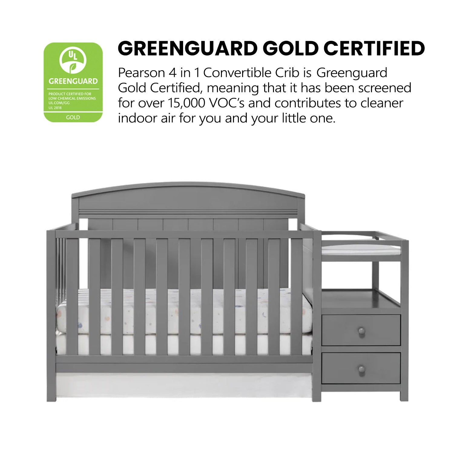 Baby Crib and Changer - Dove Gray F941408