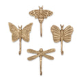 Antique Gold Dragonfly Wall Hook Set H5366