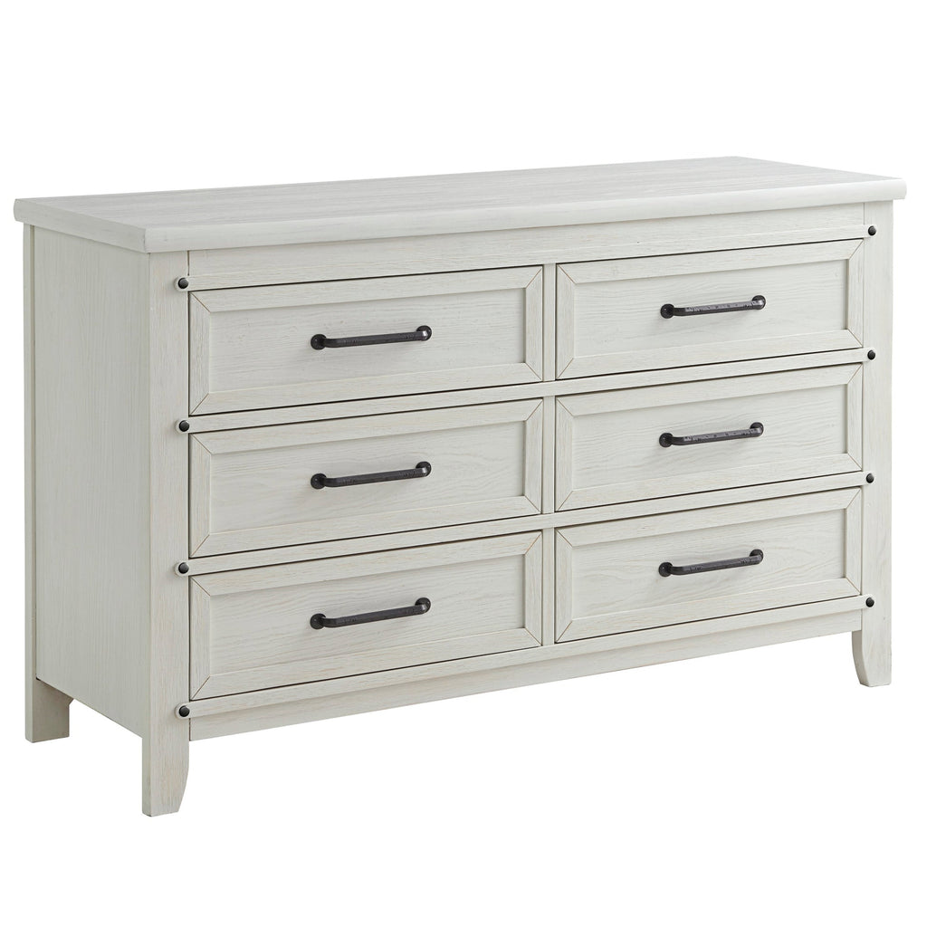 6 Drawer Dresser - Rustic White F818