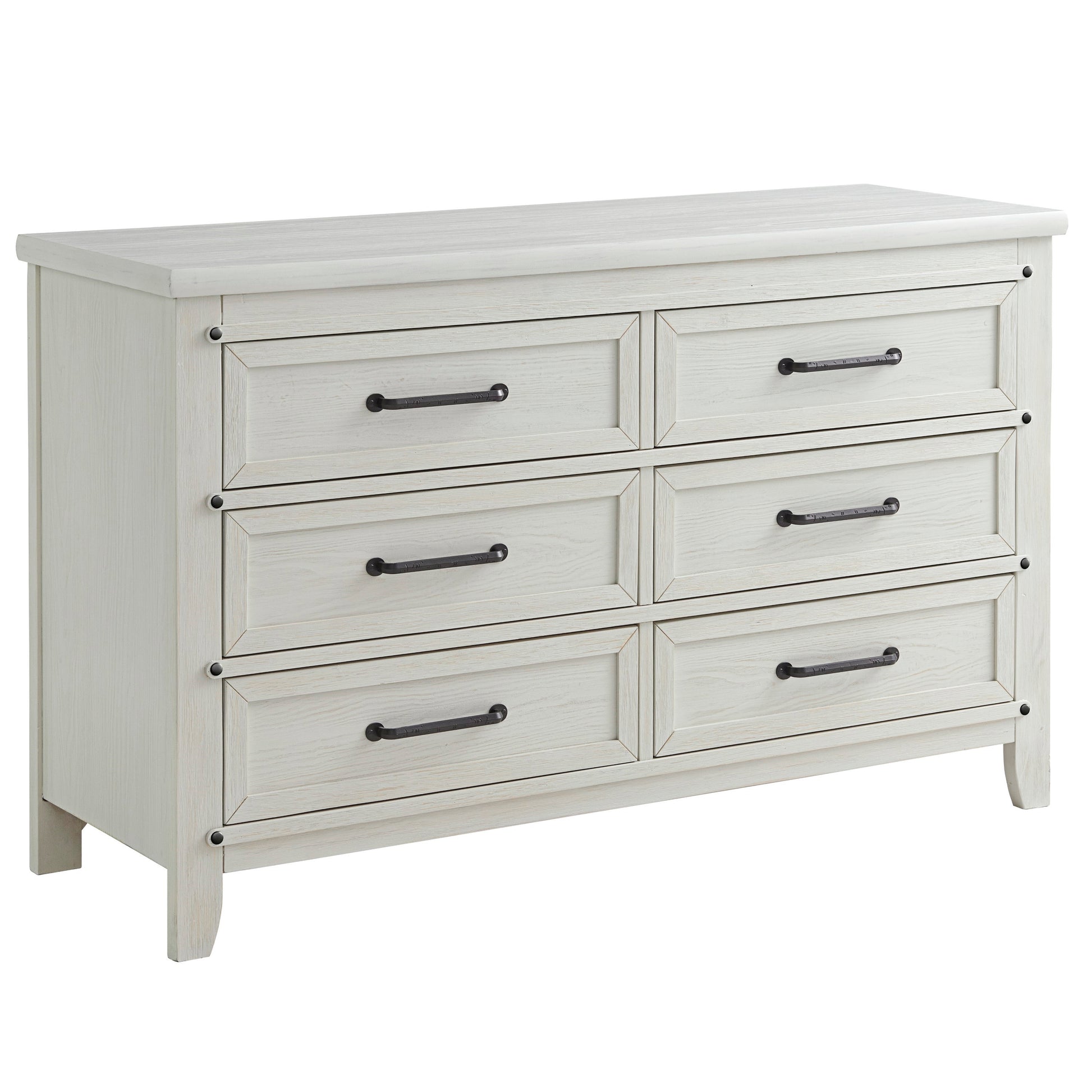 6 Drawer Dresser - Rustic White F818