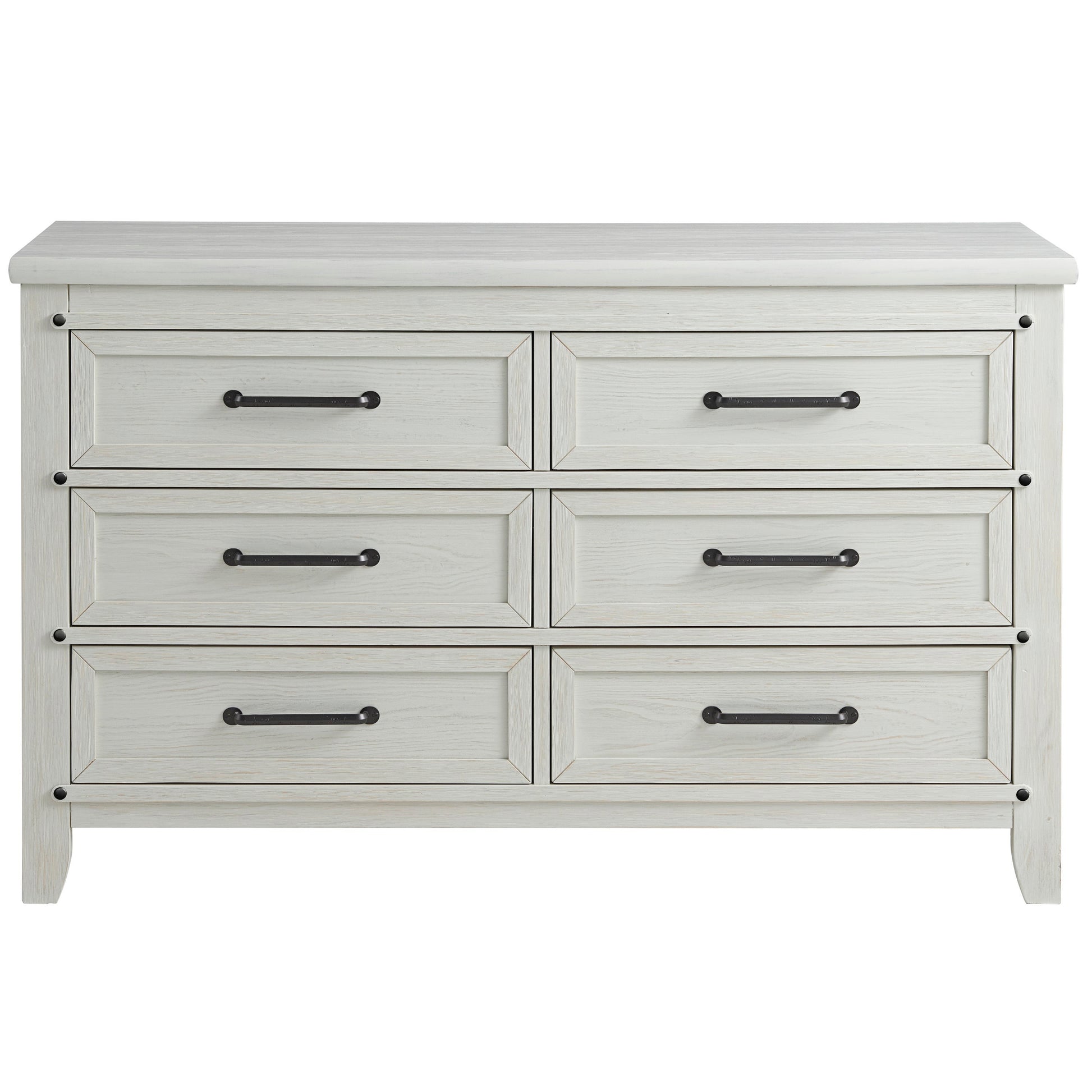 6 Drawer Dresser - Rustic White F818