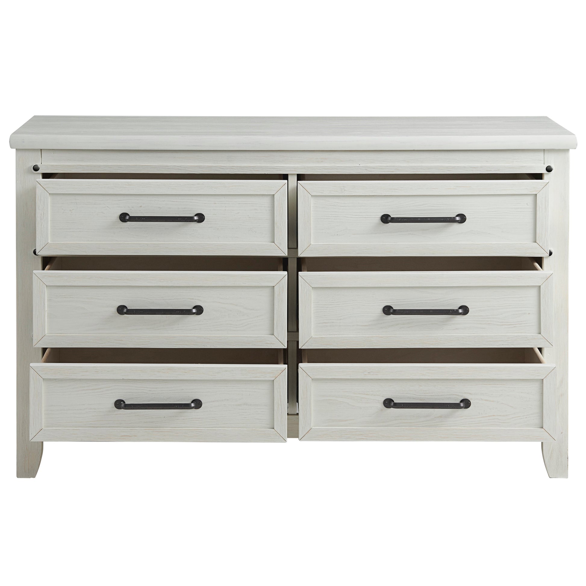 6 Drawer Dresser - Rustic White F818