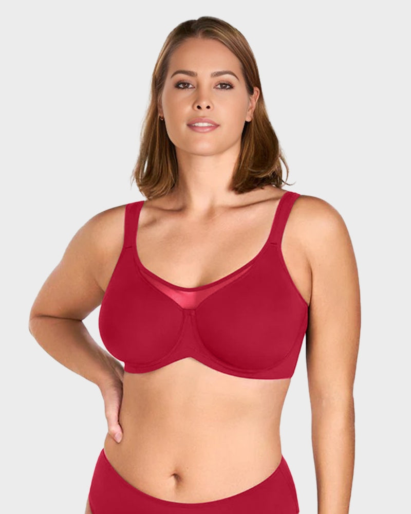 Plus Size Unlined Full Coverage Non-padded Cooling Minimizer Bra