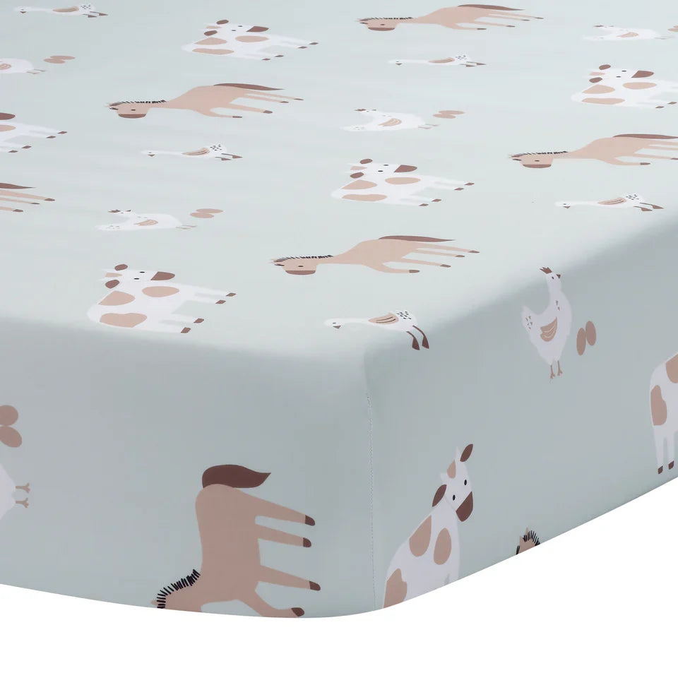 Sage Green Baby Nursery Fitted Crib Sheet Q687