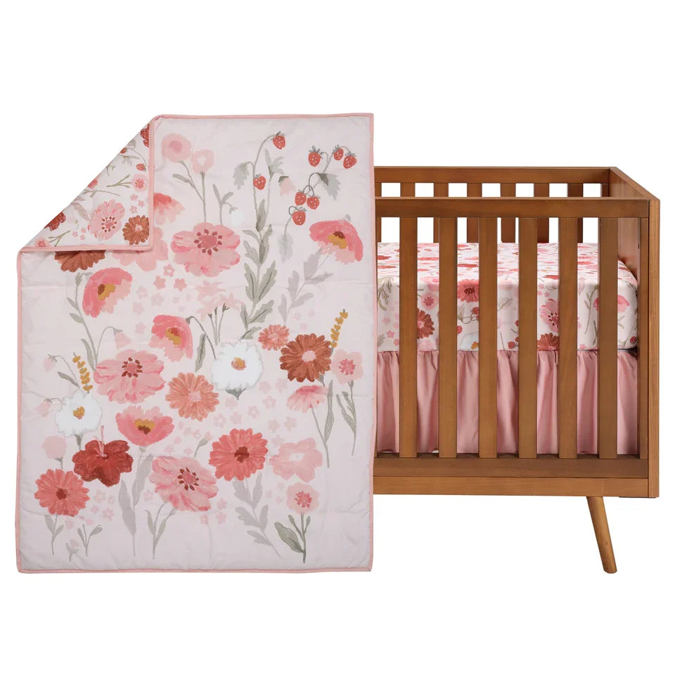 Floral Baby Nursery Crib Bedding Set, 3-Piece V983