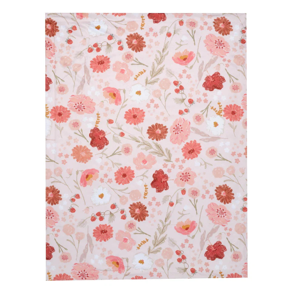 Floral Strawberry Cozy Fleece Baby Blanket P37205