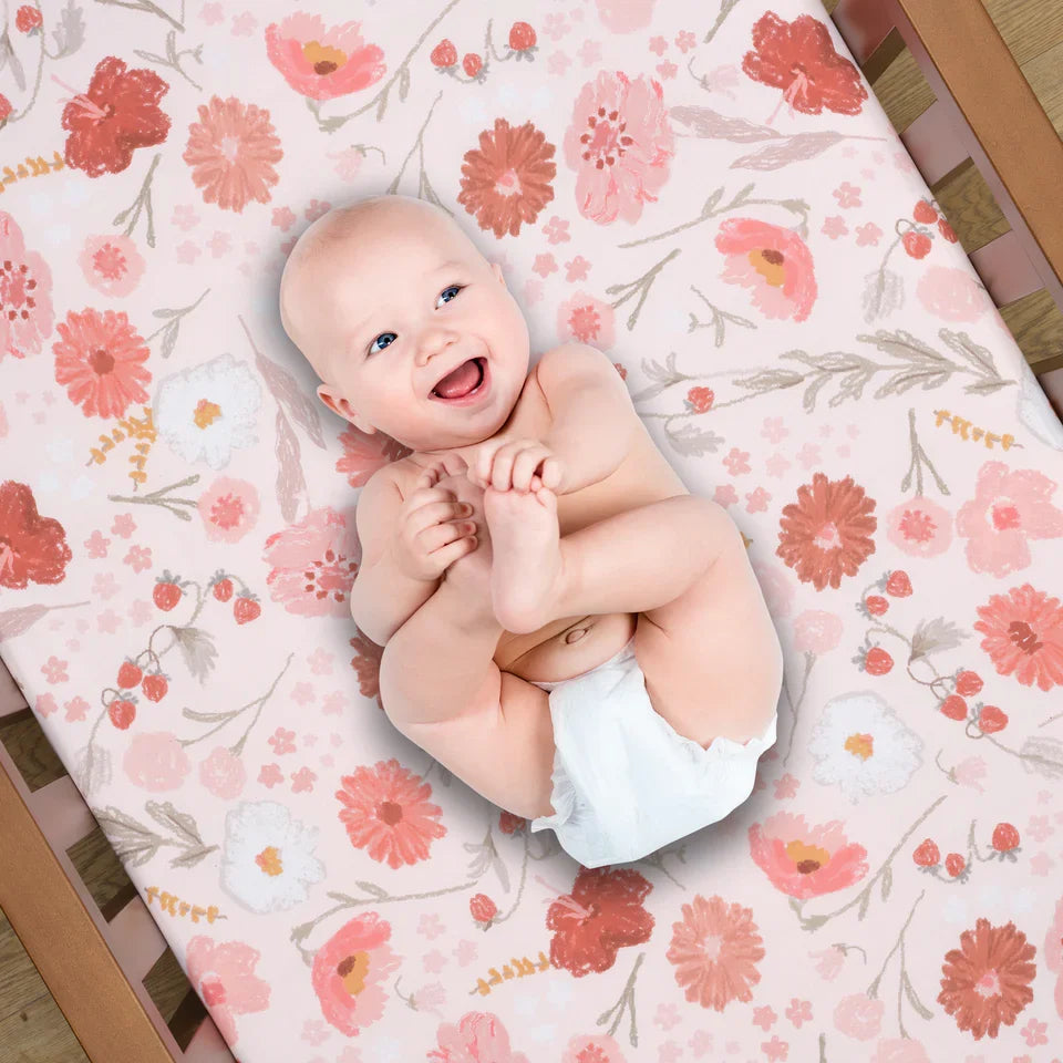 Floral Baby Nursery Crib Bedding Set, 3-Piece V983