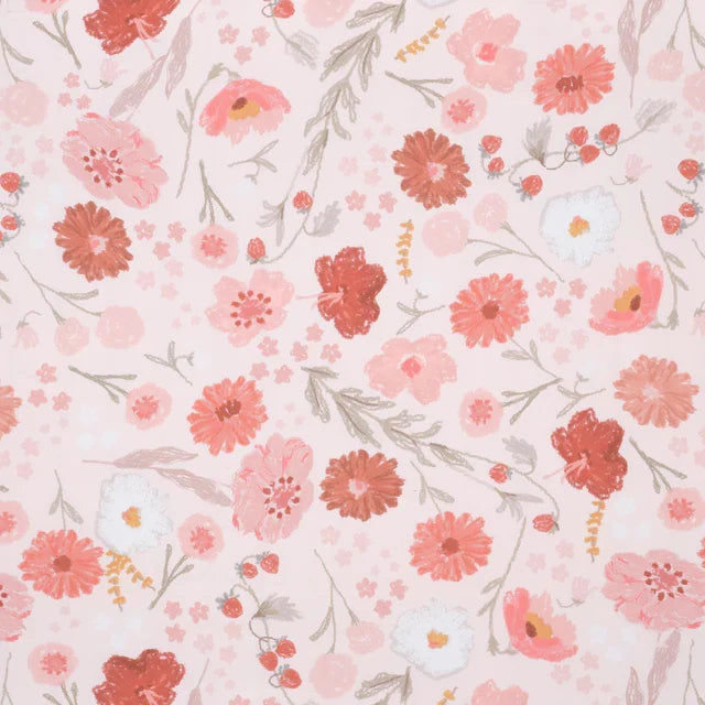 Floral Strawberry Baby Fitted Crib Sheet D35744