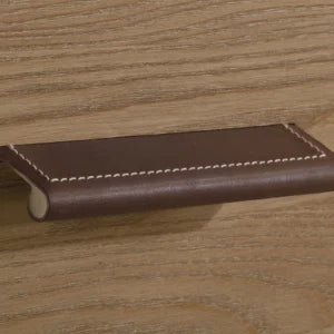 Dark Brown Leather Drawer Handles Q400530