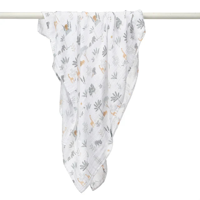 Jungle Adventure 2-Pack Cotton Muslin Newborn Baby Swaddle Blankets K254